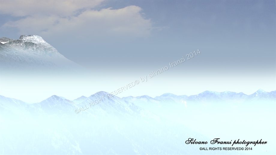 Fog in mountains.